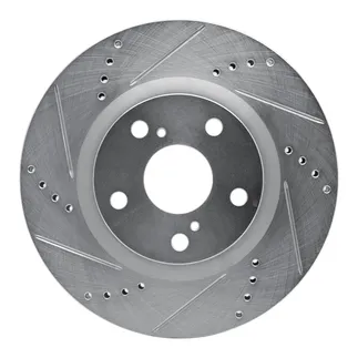 R1 Concepts EDZ-73092L Brake Rotor Drilled & Slotted Silver